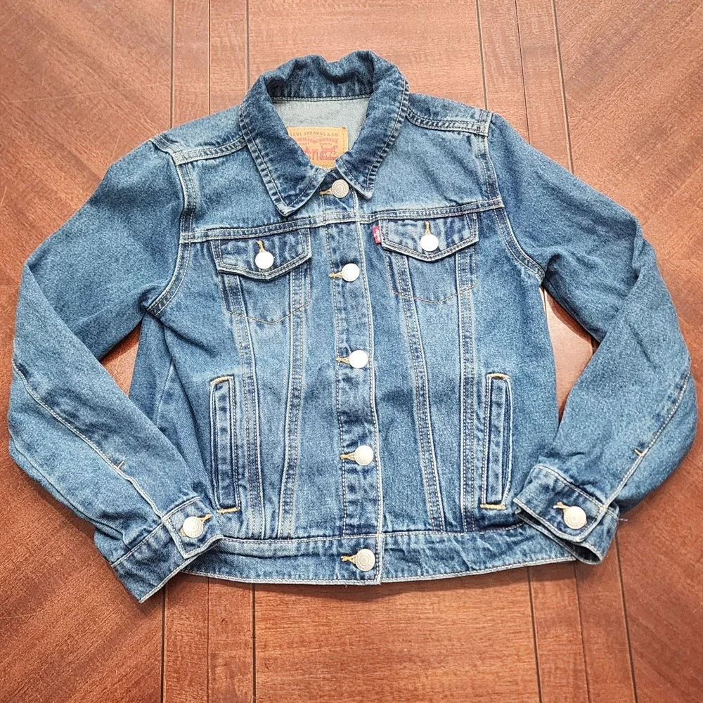 Levi's Denim Jacket Kids M Blue Trucker Jean Jacket Classic Casual Outerwear
